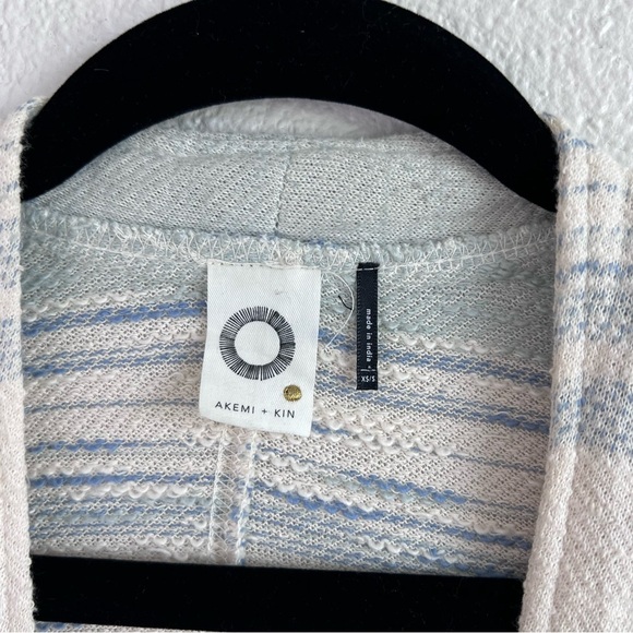 Anthropologie | Akemi + Kin Blue Cream Striped Dunes Draped Cardigan - Picture 5 of 15